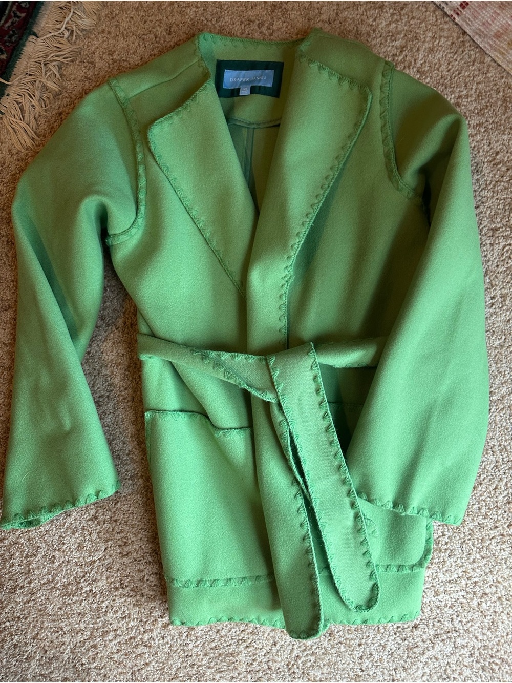 Draper James  Green Belted Wrap Coat